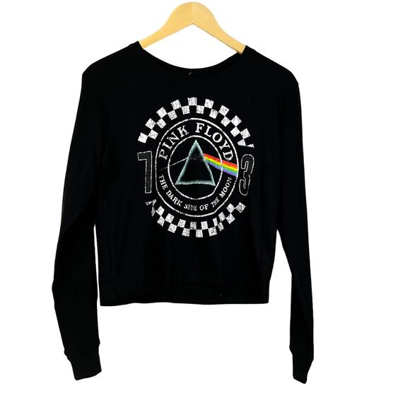 Love Tribe Pink Floyd Rock Long-Sleeved Cropped Graphic Tee NWT - Picture 2 of 5